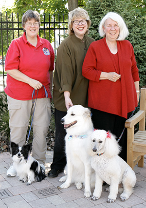 Jan, Marilyn & Carol with their therapy dogs