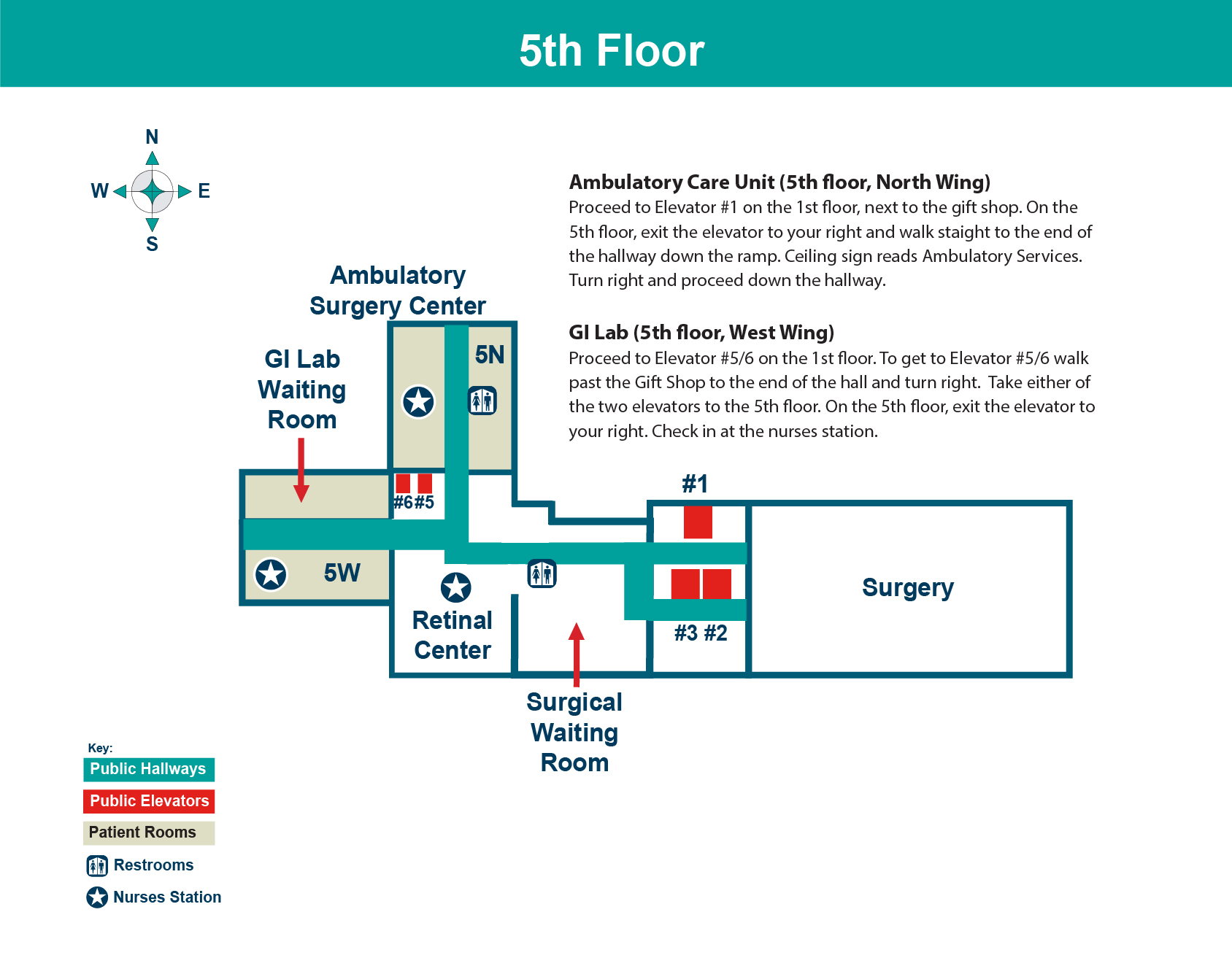 FHN Memorial Hospital fifth floor layout